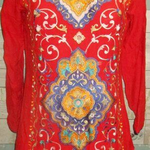 zuddha women amazing bohemian style embroidery dress size M Medium